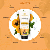 Vagad’s Khadi Herbal Papaya Face Wash with Licorice & Vitamin E – Brightening & Gentle Cleanser  - Pore-Cleansing + Brightening Face Wash - 100gm
